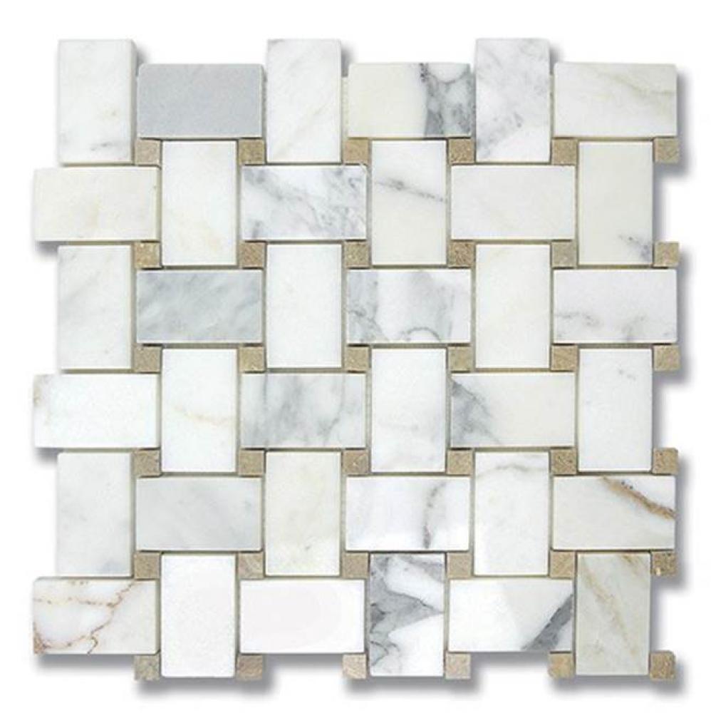 Basket Weave Calacatta (P) w/ Pistachio Green (P)