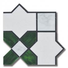 AKDO MB1232-LEGA01 - Essence Legacy Emerald Thassos w/ Emerald Art Glass & Calacatta (H)