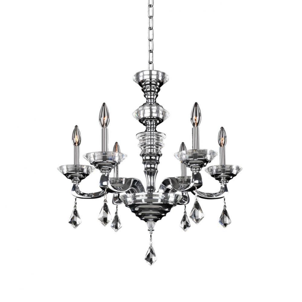 Cosimo 6 Light Chandelier W/Clear