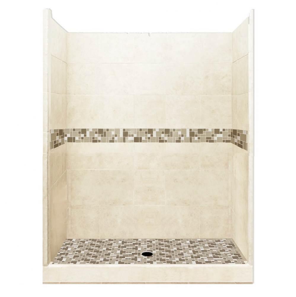 54 x 42 x 80 Tuscany Basic Alcove Shower Kit in Desert Sand with No Finish