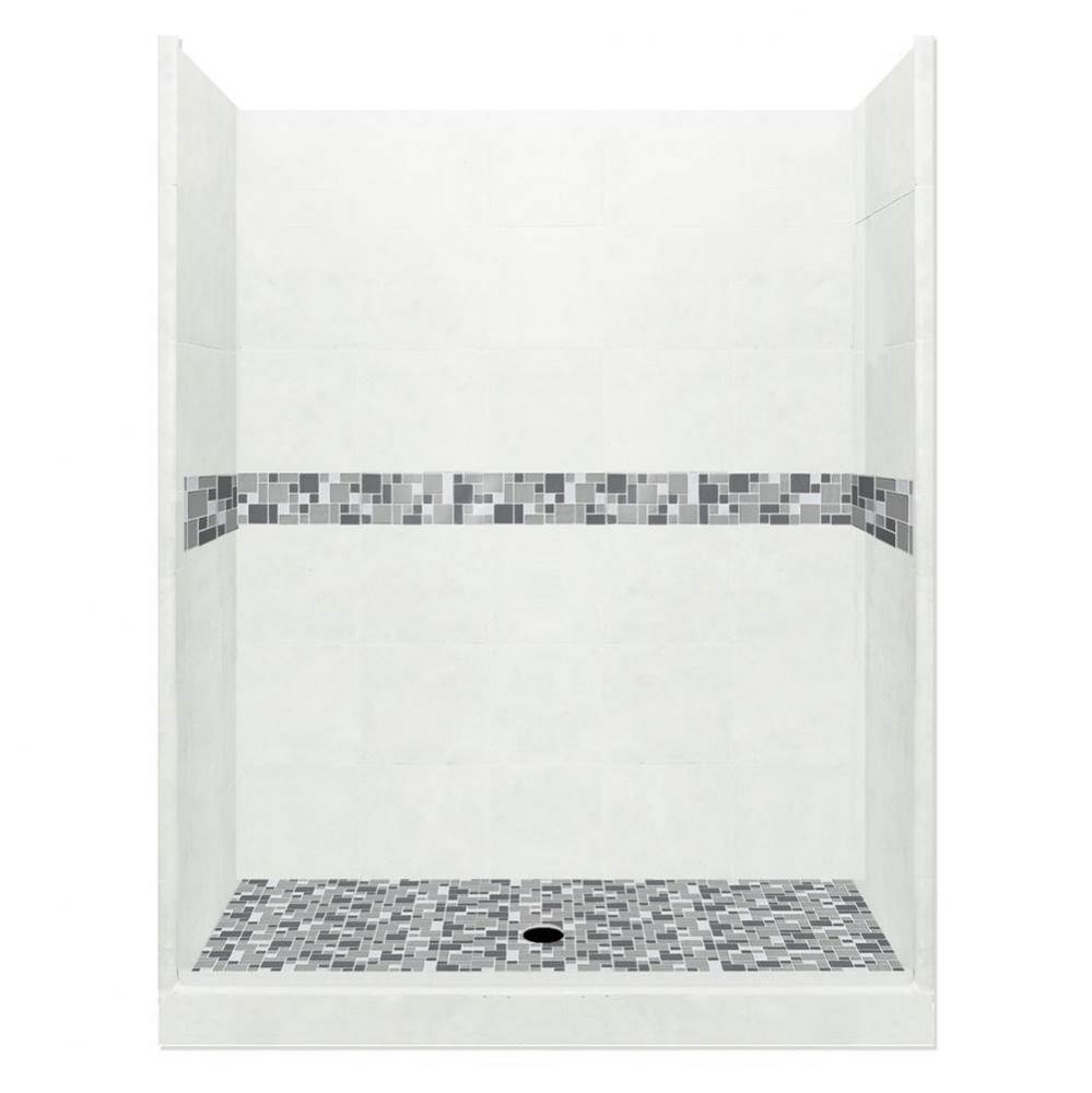 48 x 42 x 80 Newport Basic Alcove Shower Kit in Natural Buff with No Finish