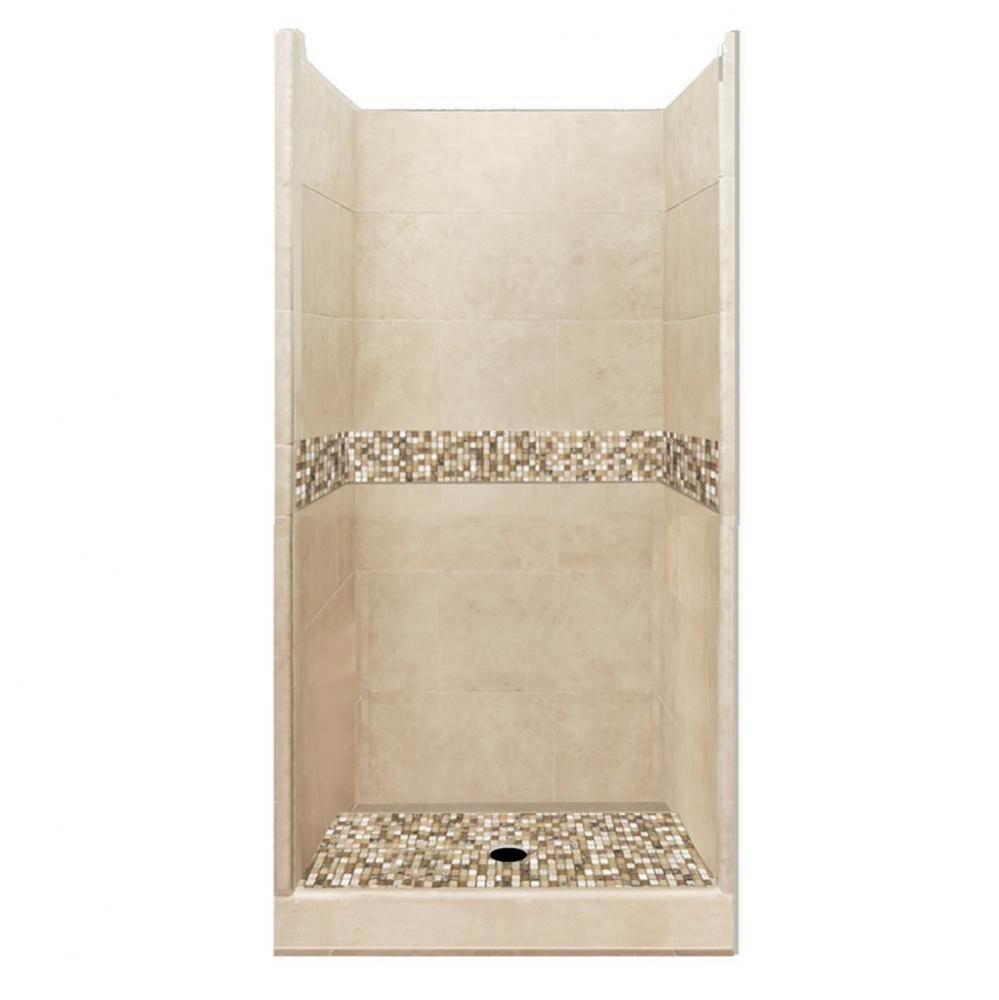 42 x 36 x 80 Roma Basic Alcove Shower Kit in Brown Sugar with No Finish