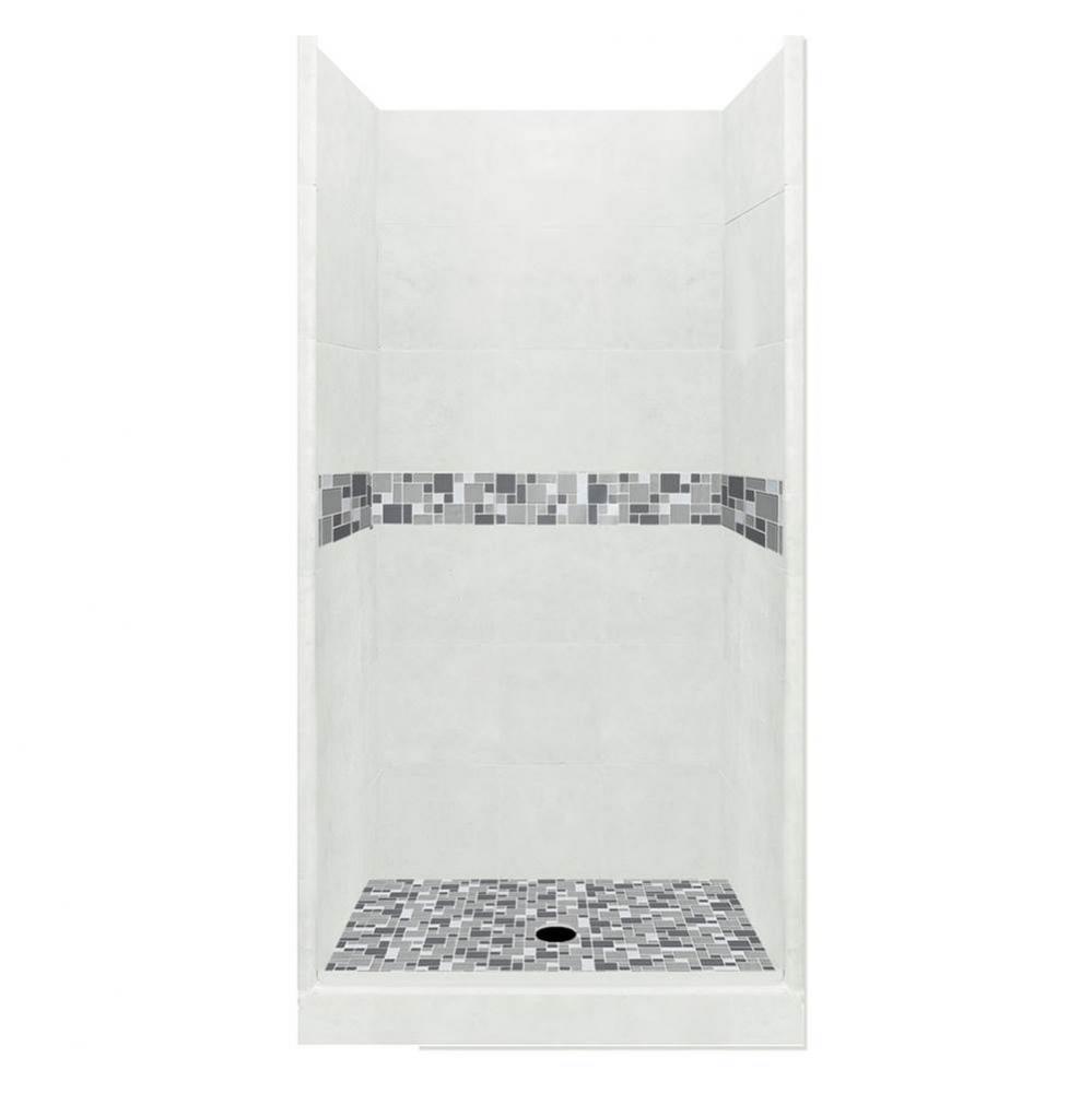 36 x 32 x 80 Newport Basic Alcove Shower Kit in Natural Buff with No Finish