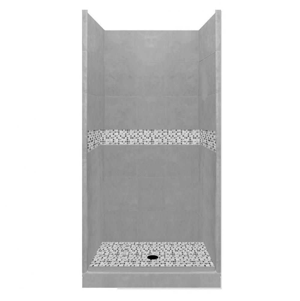 36 x 36 x 80 Del Mar Basic Alcove Shower Kit in Wet Cement with No Finish