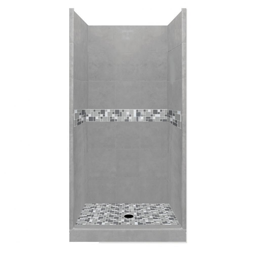 36 x 32 x 80 Newport Basic Alcove Shower Kit in Wet Cement with No Finish