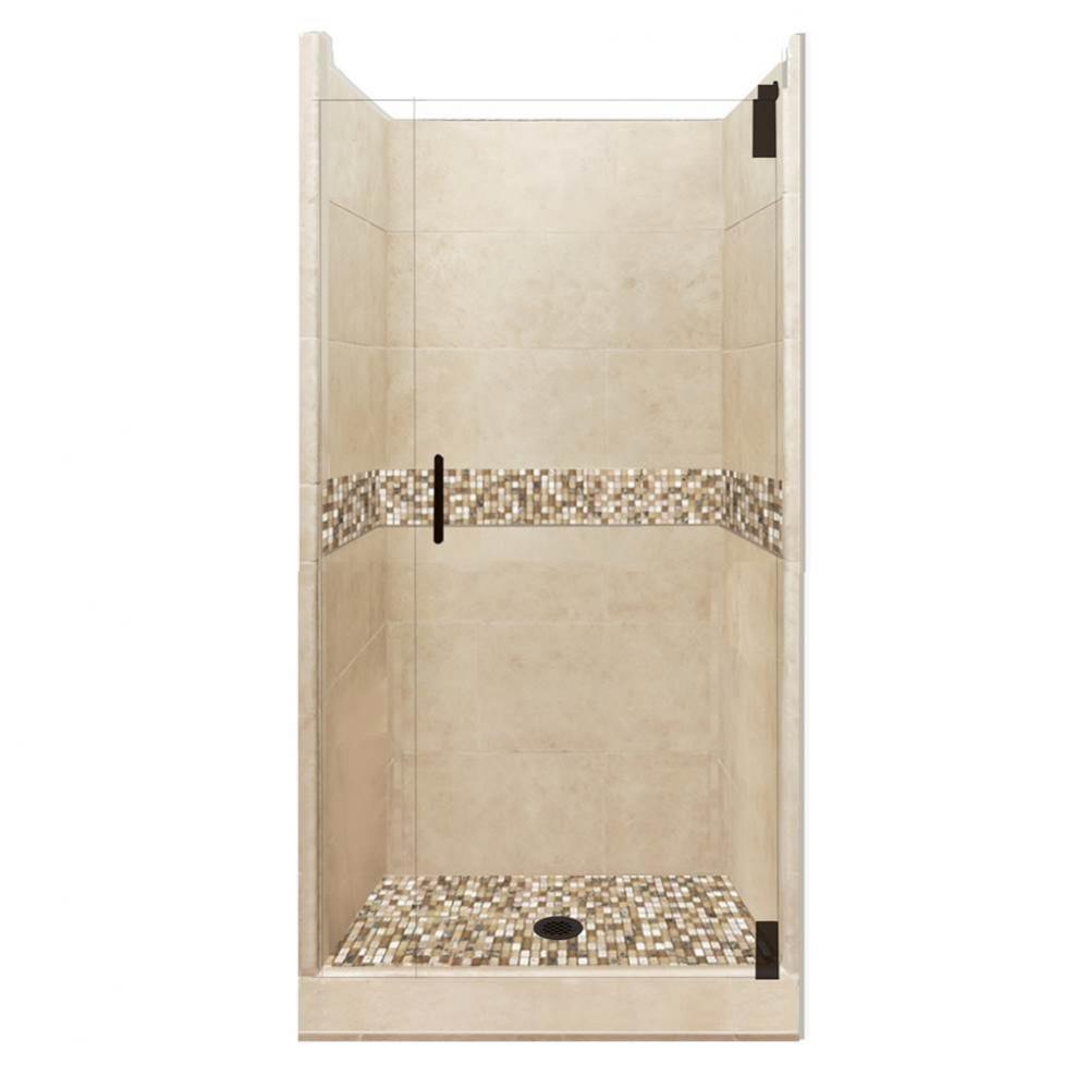 42 x 42 x 80 Roma Grand Alcove Shower Kit in Brown Sugar with Old World Bronze Finish