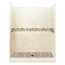 American Bath Factory AB-5442DT-CD - 54 x 42 x 80 Tuscany Basic Alcove Shower Kit in Desert Sand with No Finish