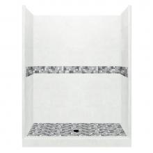 American Bath Factory AB-5442NN-CD - 54 x 42 x 80 Newport Basic Alcove Shower Kit in Natural Buff with No Finish