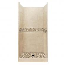 American Bath Factory AB-5436BR-CD - 54 x 36 x 80 Roma Basic Alcove Shower Kit in Brown Sugar with No Finish