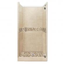American Bath Factory AGH-5442BR-CD-SN - 54 x 42 x 80 Roma Grand Alcove Shower Kit in Brown Sugar with Satin Nickel Finish