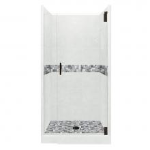 American Bath Factory AGH-5436NN-CD-BP - 54 x 36 x 80 Newport Grand Alcove Shower Kit in Natural Buff with Black Pipe Finish