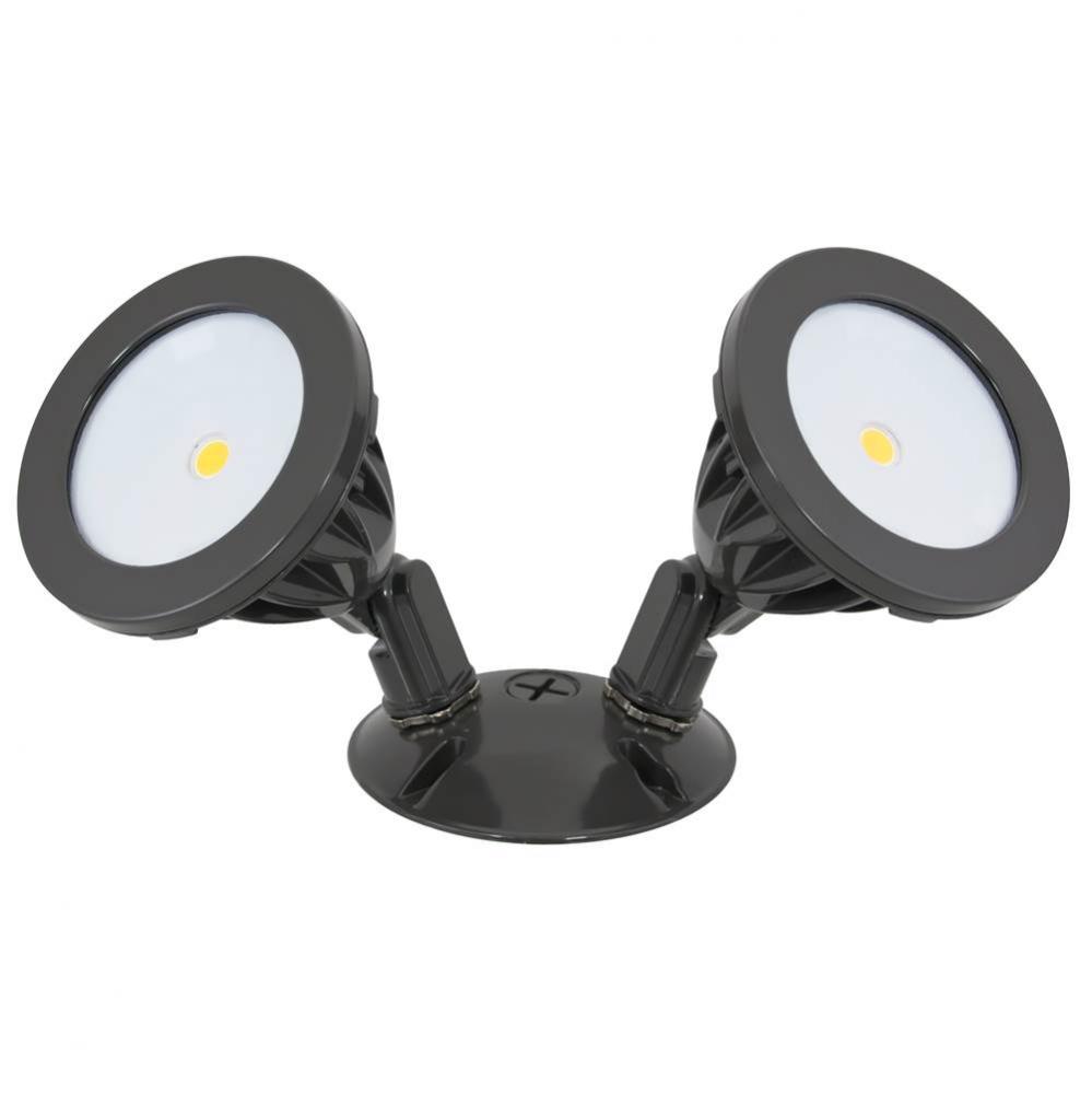 Double Head COB Flood Light, 15.9 Watts, Dark Bronze