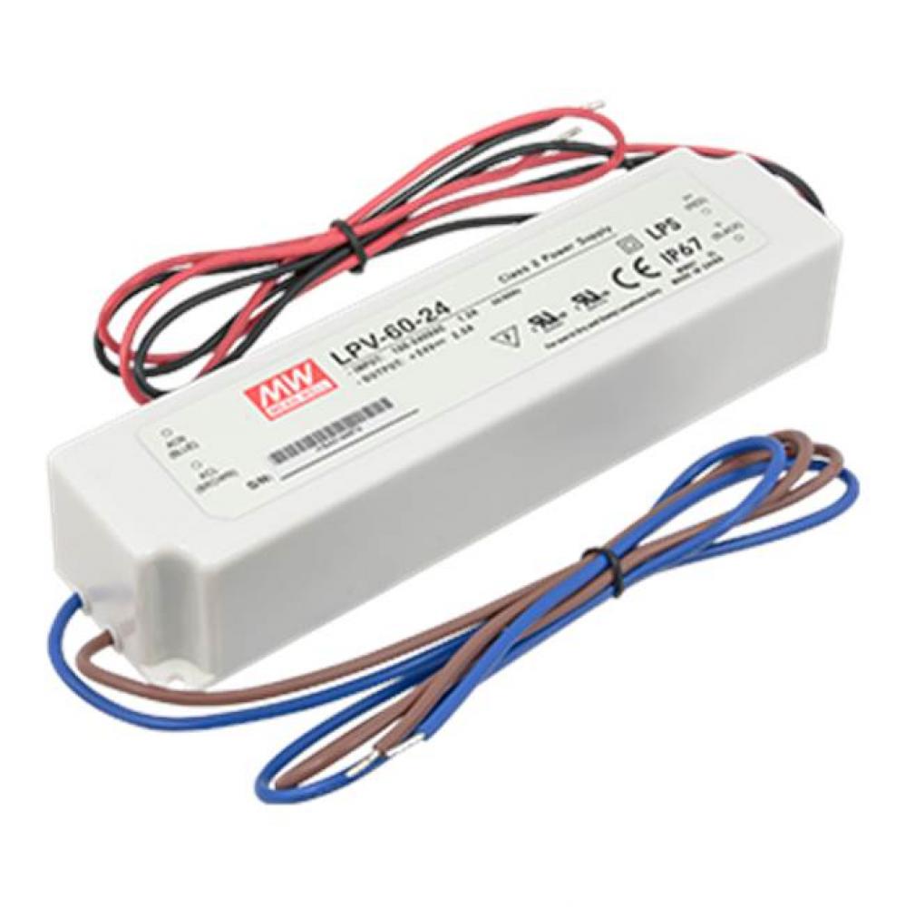 Hardwire power supply, 24 Volt DC, 1-60 watts, Not