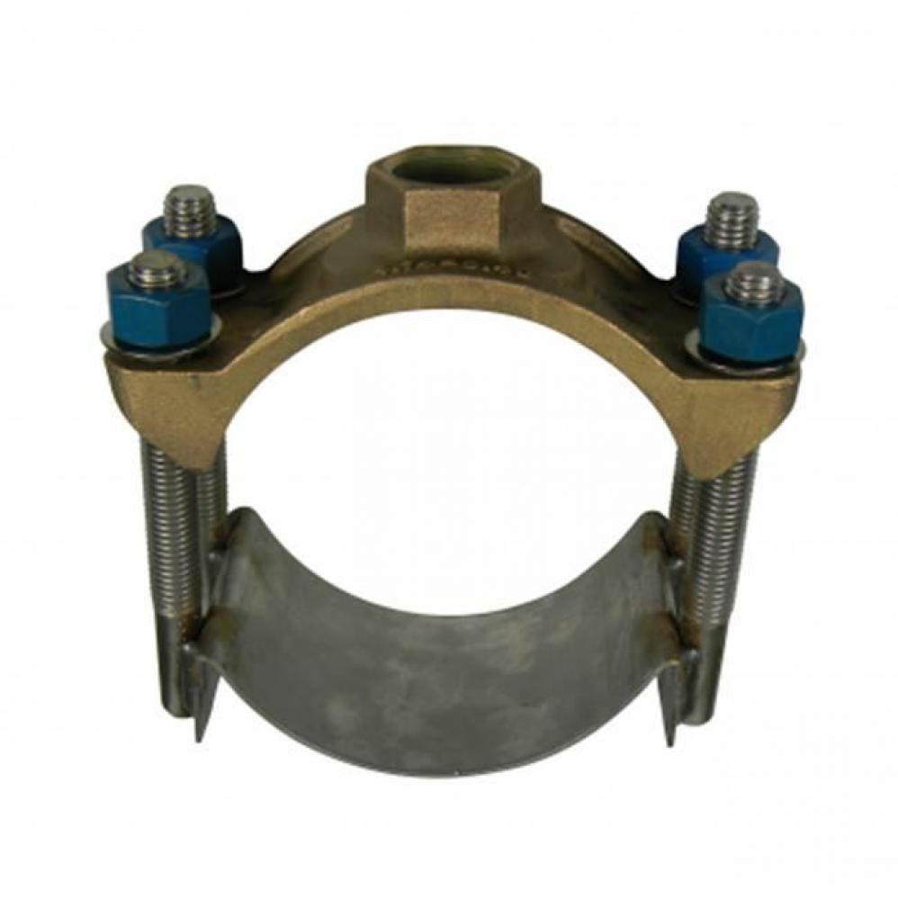 3846F 6X3/4 SS WIDE STRAP SADDLE 6.90xFNPT FLT GSKT