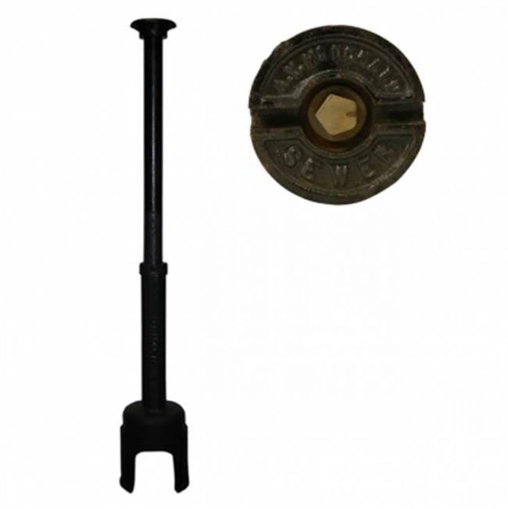 5602PS 3 ARCH CURB BOX PENT SWR LID W/5674 18 ROD 1 UP LG BASE