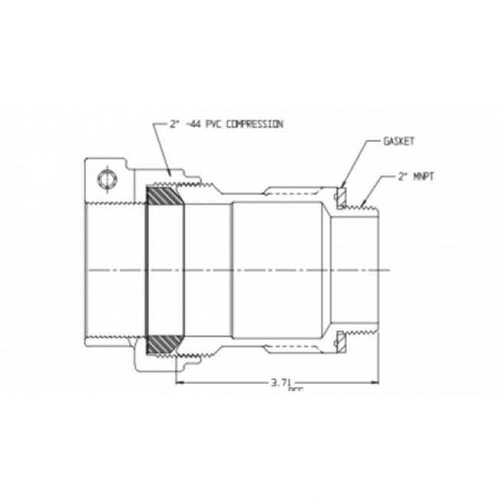 7611-44 2 ADAPTER MALE METER X PVC - NL