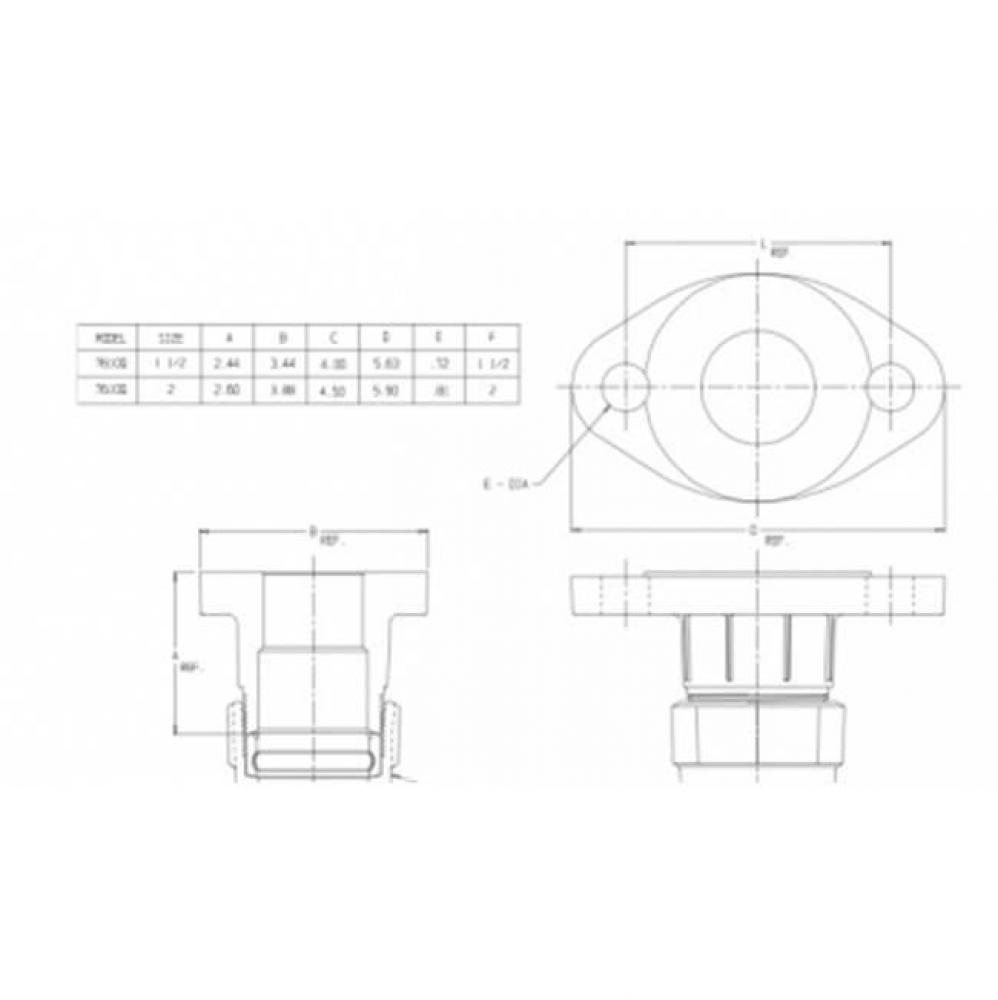 7610Q 1 1/2 COUPLING FLANGE X CTS-NL