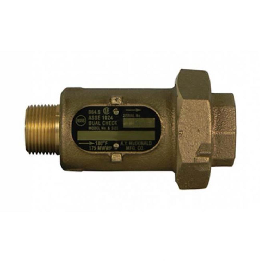 711-3AN 44 INLINE DCHK 3/4 MMTRx3/4 MTR-NL