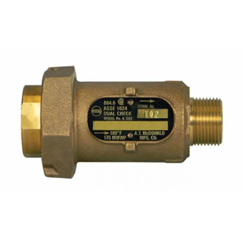 711-3NP 43 INLINE DLCHK 3/4 METERx3/4 MNPT-NL