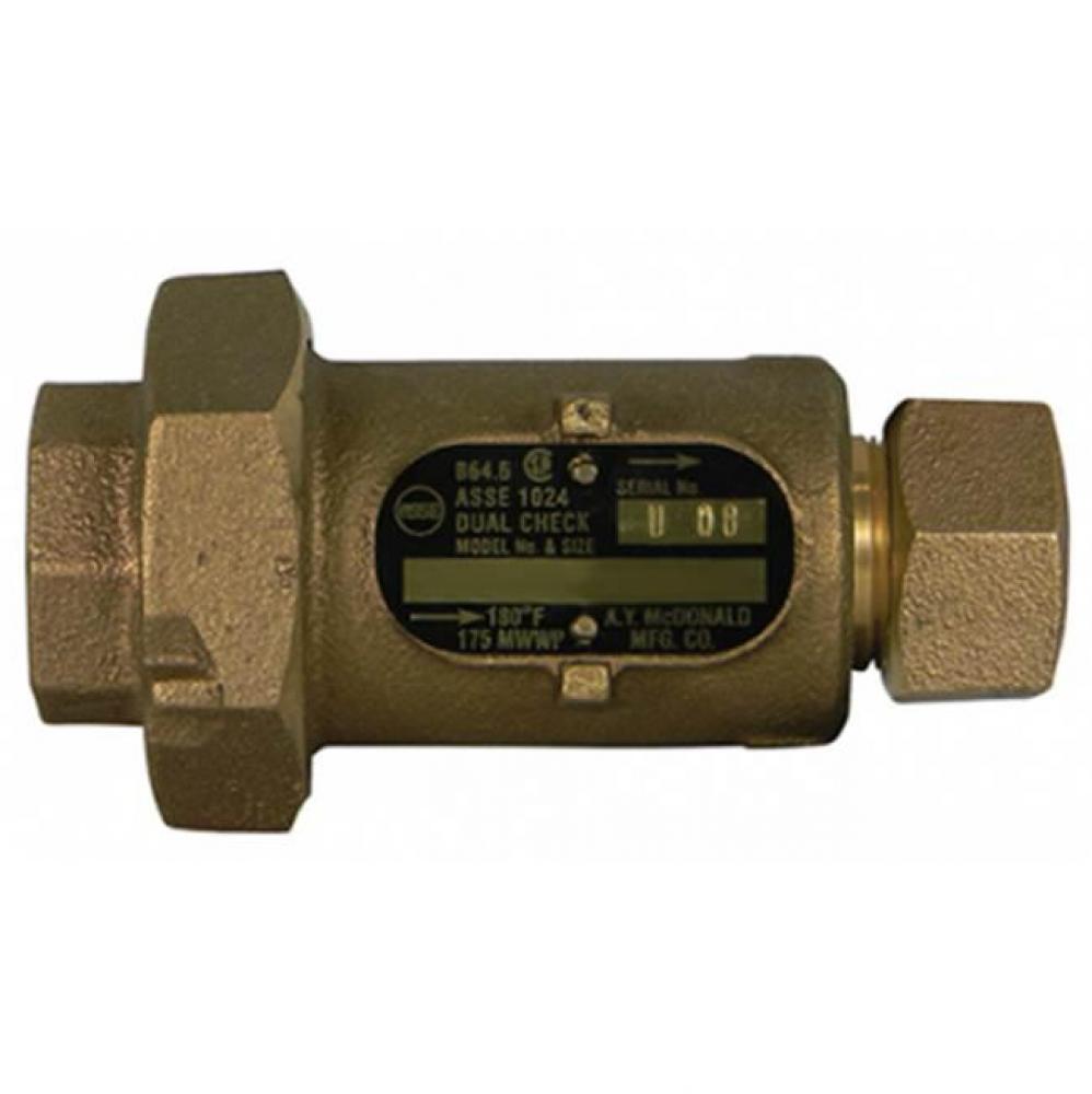 711-3FT 33 INLINE DLCHK 3/4 FNPTx3/4 CTS-NL