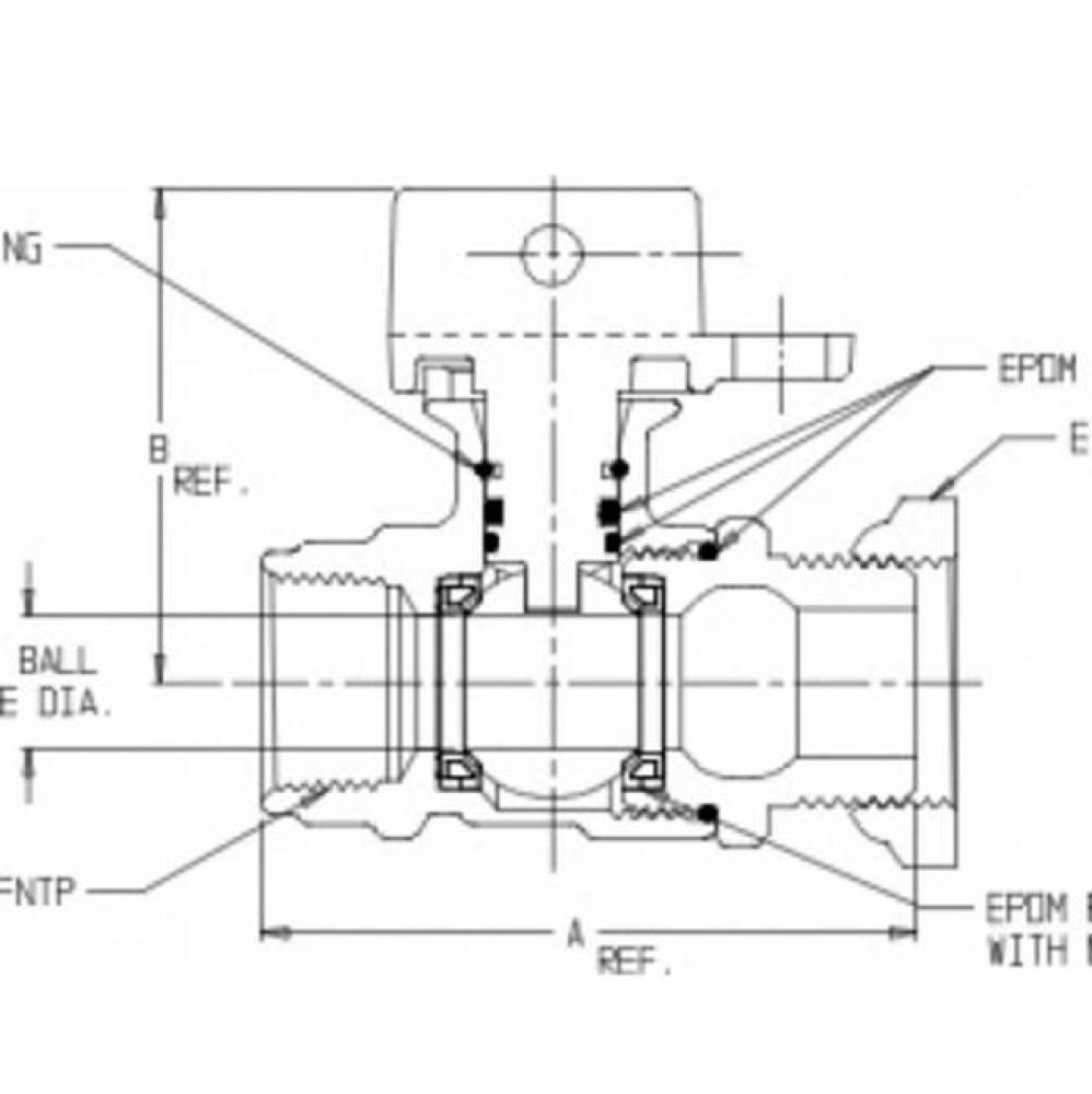 76101WY 3/4X5/8X02 BALL VALVE FNPT X YOKE - NL
