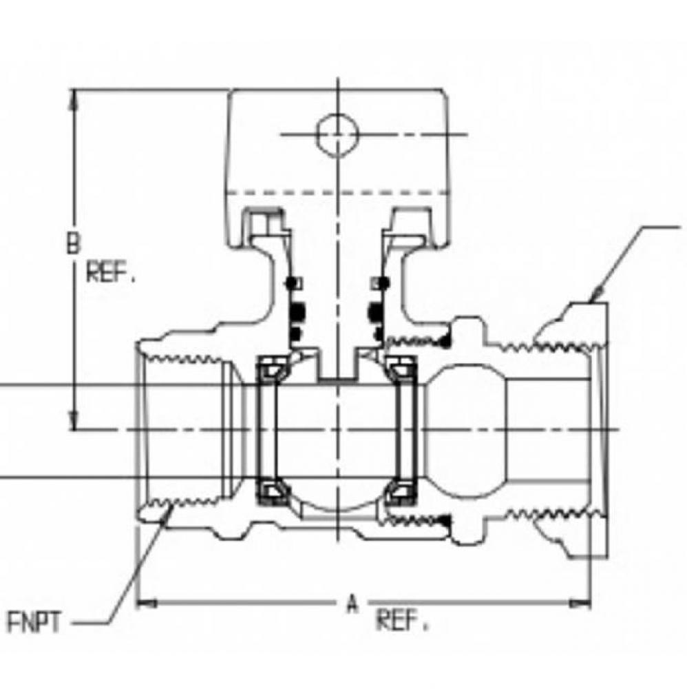 76101Y 1X3/4X04 BALL VALVE FNPT X YOKE - NL