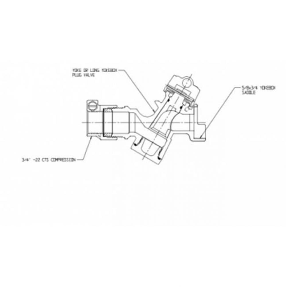 73060AT 1X3/4 STRAIGHT PLUG VALVE CTSxYBOX-NL