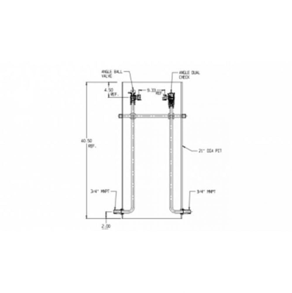 780W254WDPP 33X18 W STYLE SGL RISER PIT SPBV X FPDCK
