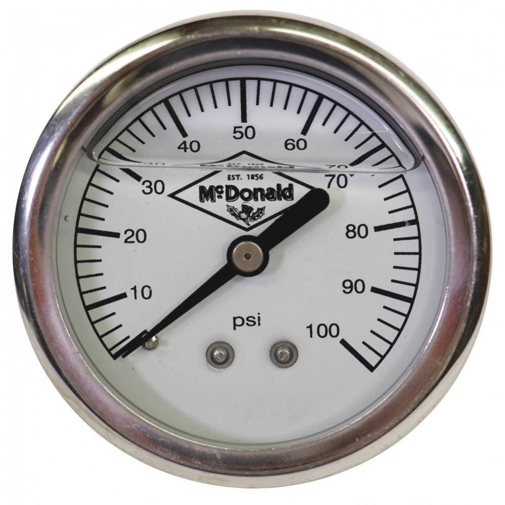 Pressure Gauge - 100 Psi Liquid Filled