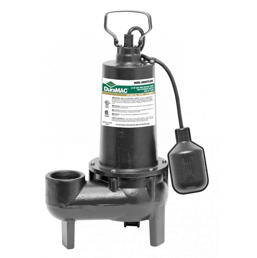 5050Ctsj25 Sewage Pump 1/2Hp 115V 1Ph