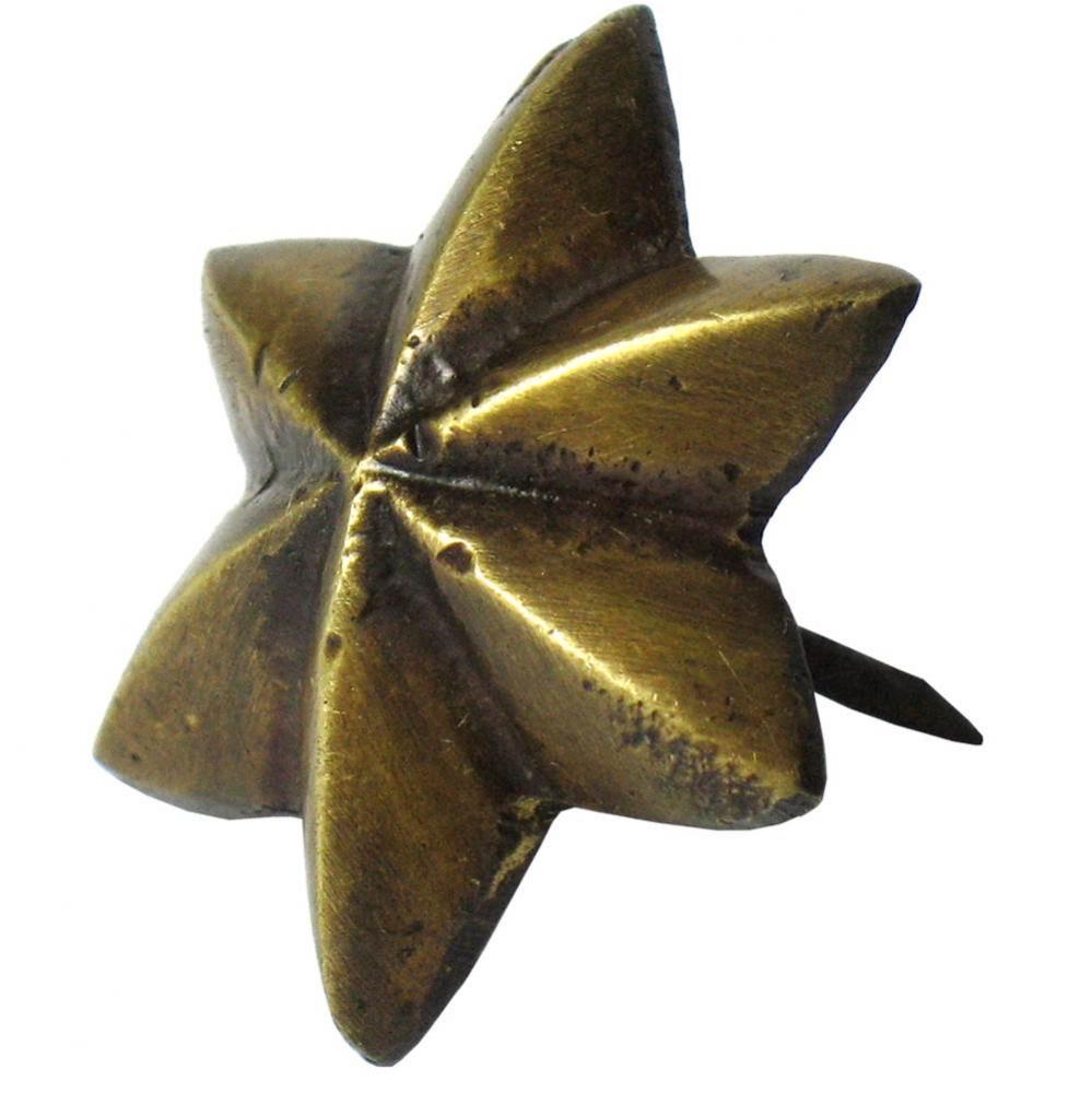 Star brass clavo, 6-point