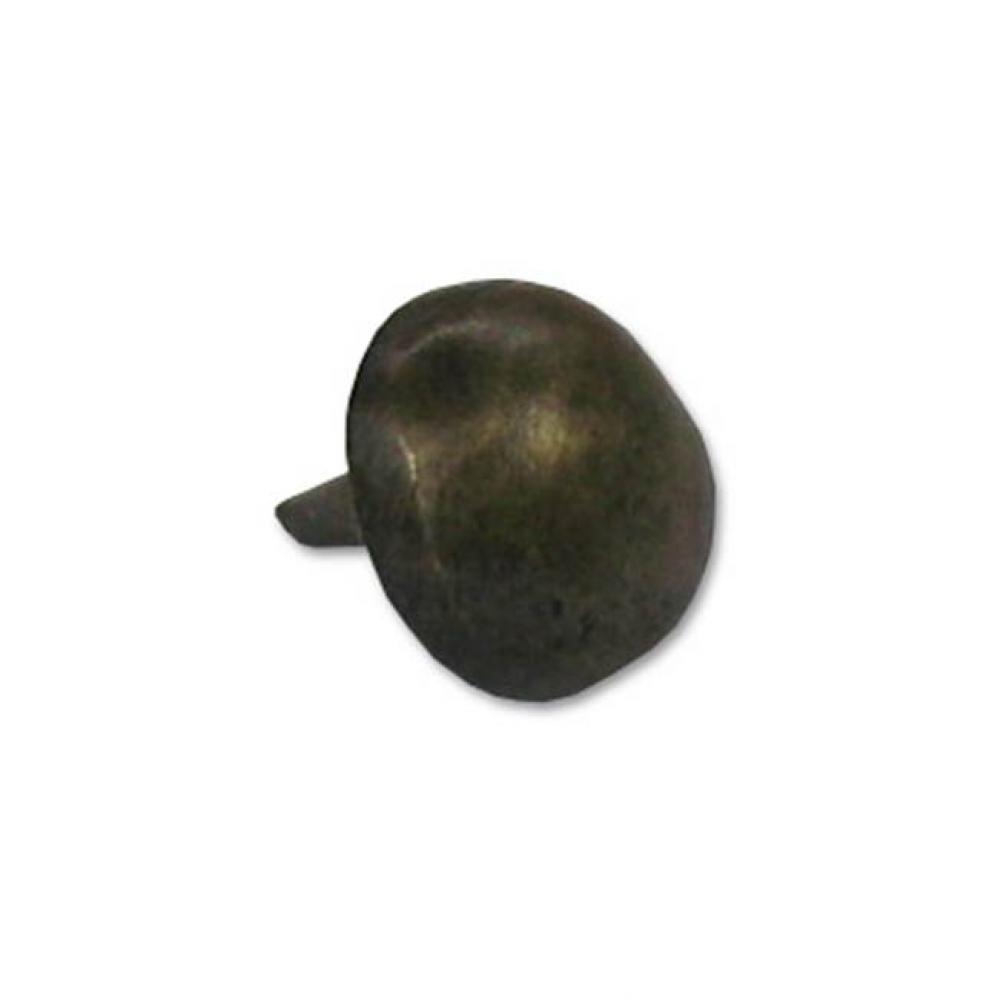 Small round brass clavo, short shaft
