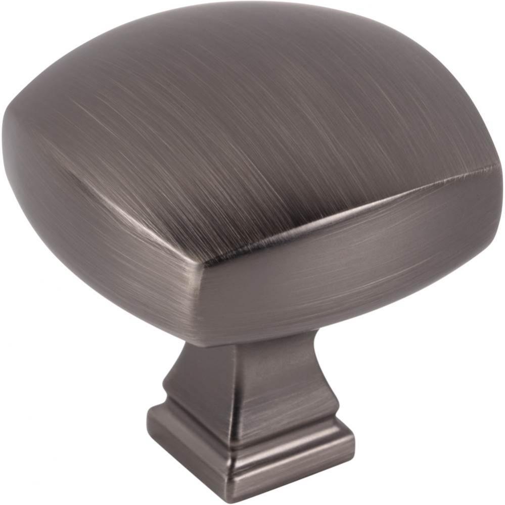 1-3/8'' Overall Length Brushed Pewter Square Audrey Cabinet Knob
