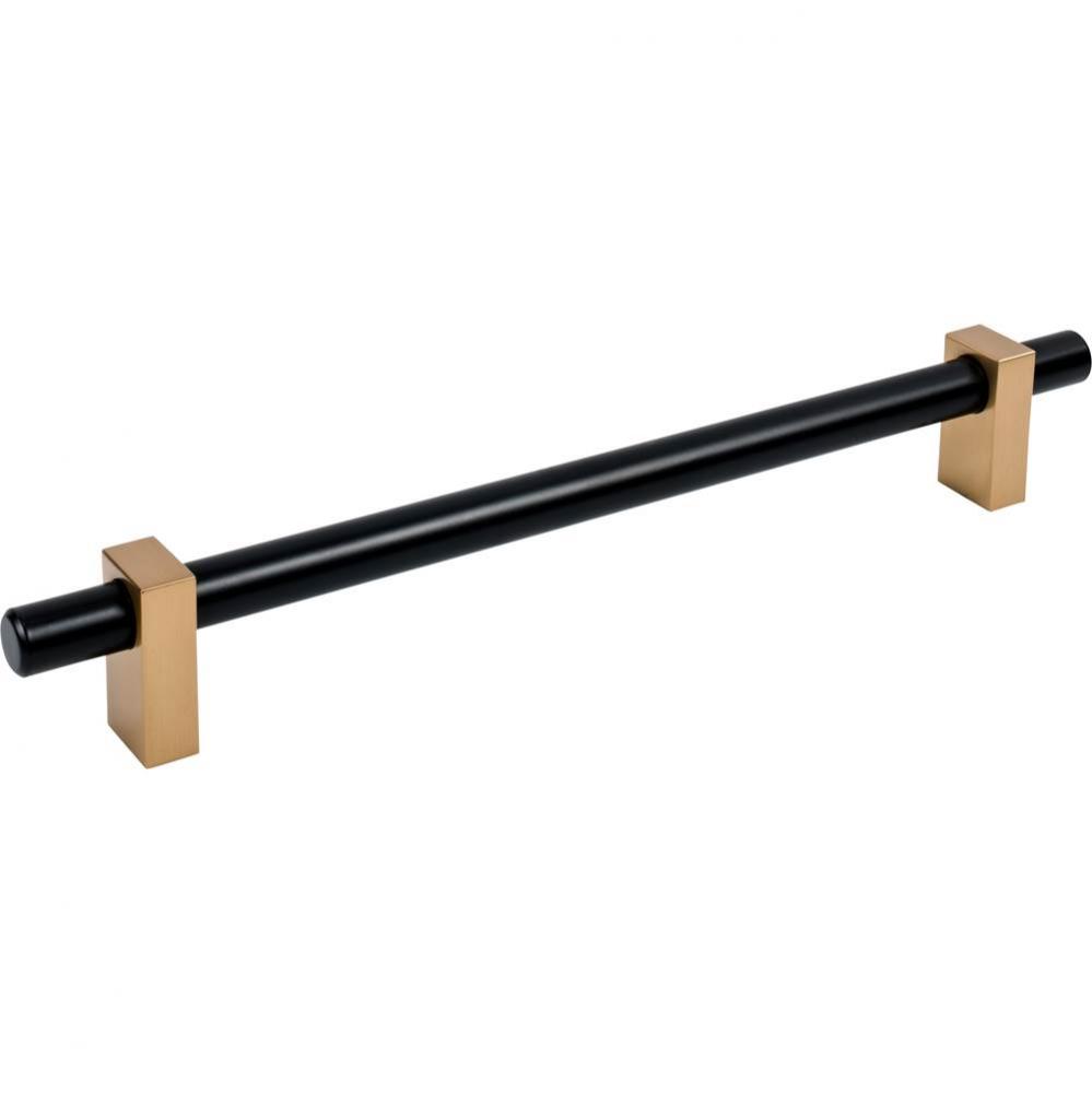 12'' Center-to-Center Matte Black with Satin Bronze Larkin Appliance Pull