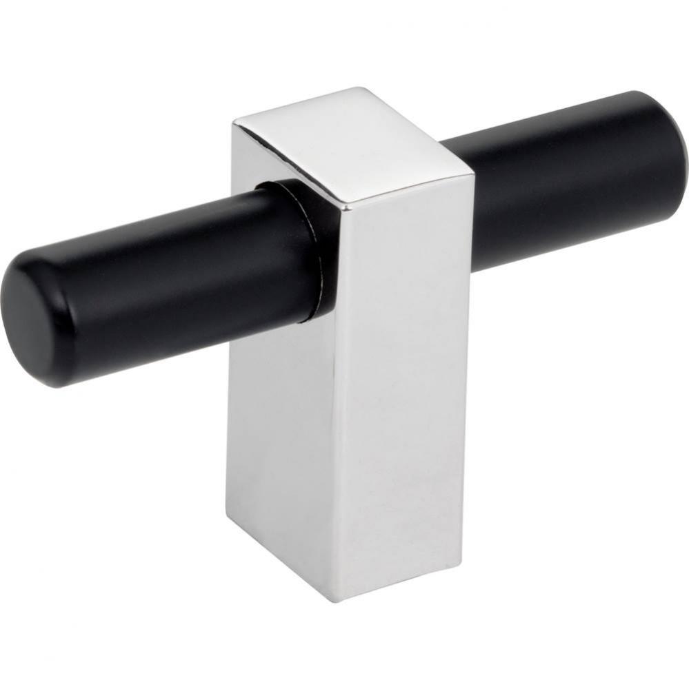 2-3/8'' Overall Length Matte Black with Polished Chrome Larkin ''T''