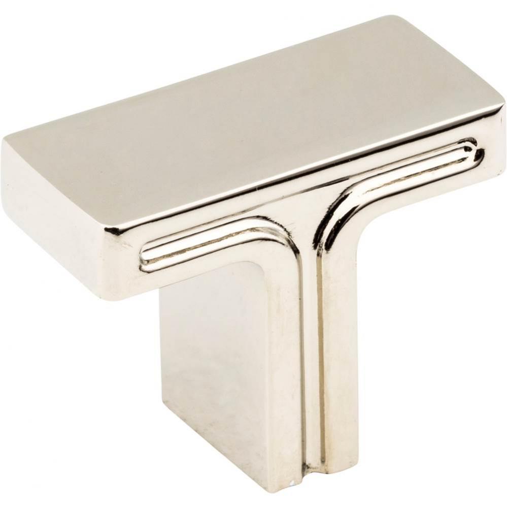 1-3/8'' Overall Length Polished Nickel Rectangle Anwick Cabinet Knob