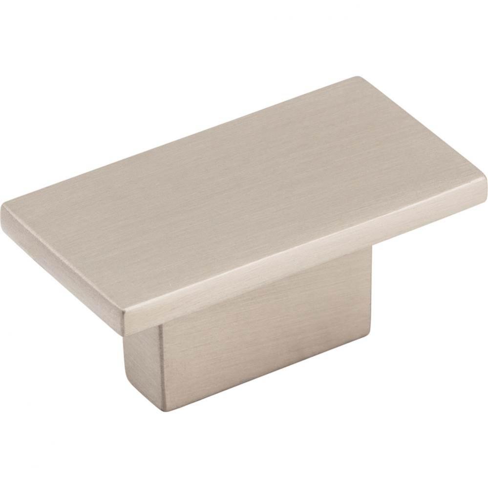 1-9/16'' Overall Length Satin Nickel Rectangle Mirada Cabinet Knob