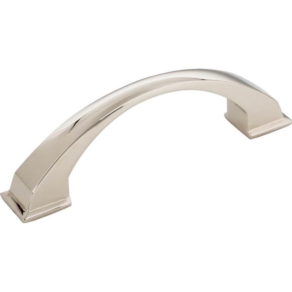 96 mm Center-to-Center Polished Nickel Arched Roman Cabinet Pull