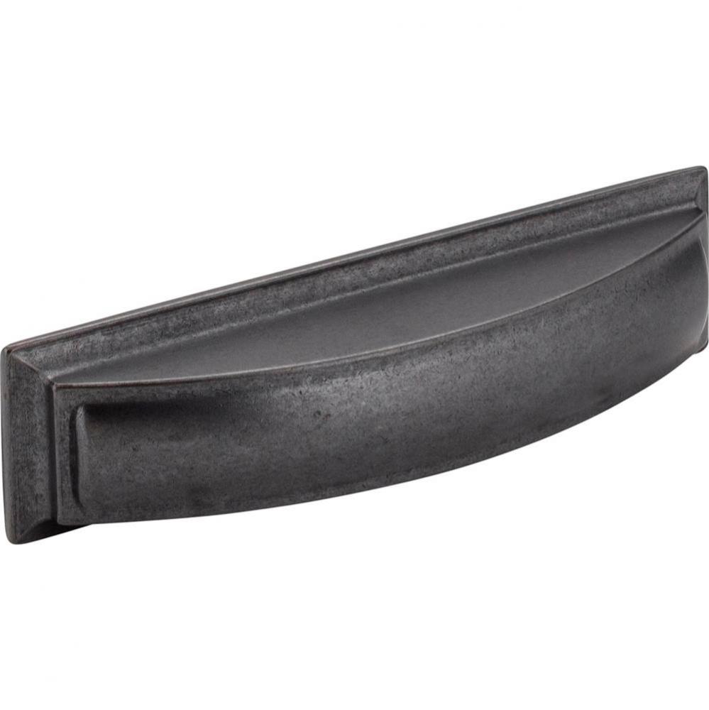 96 mm Center-to-Center Gun Metal Square Annadale Cabinet Cup Pull