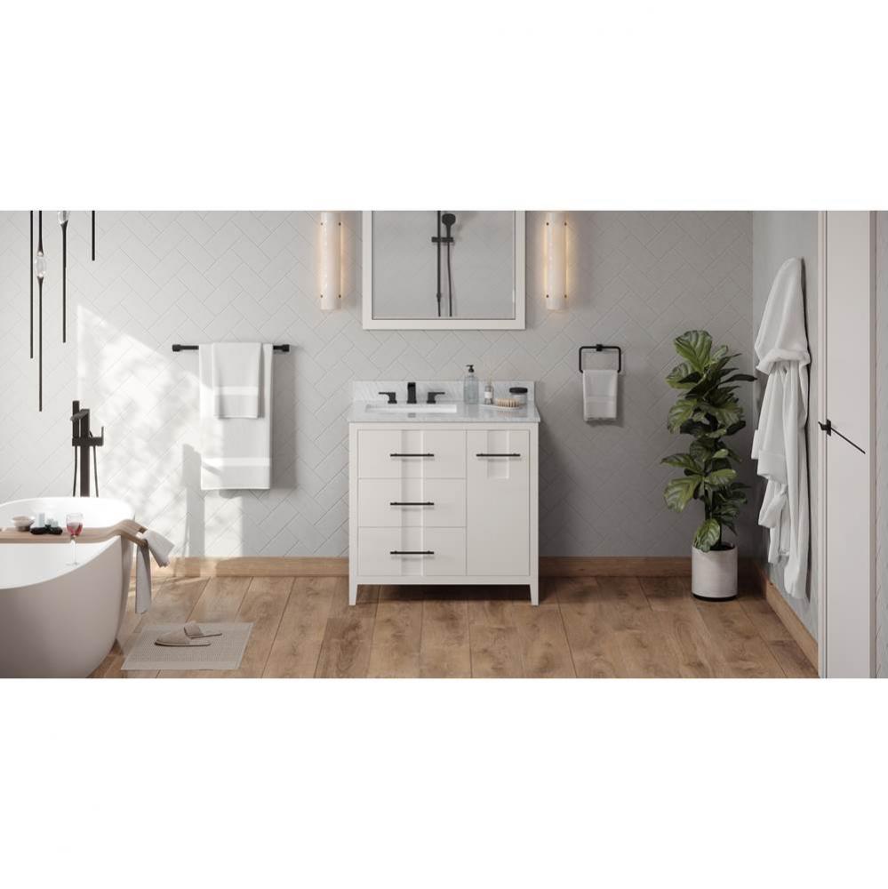 36'' White Katara Vanity, left offset