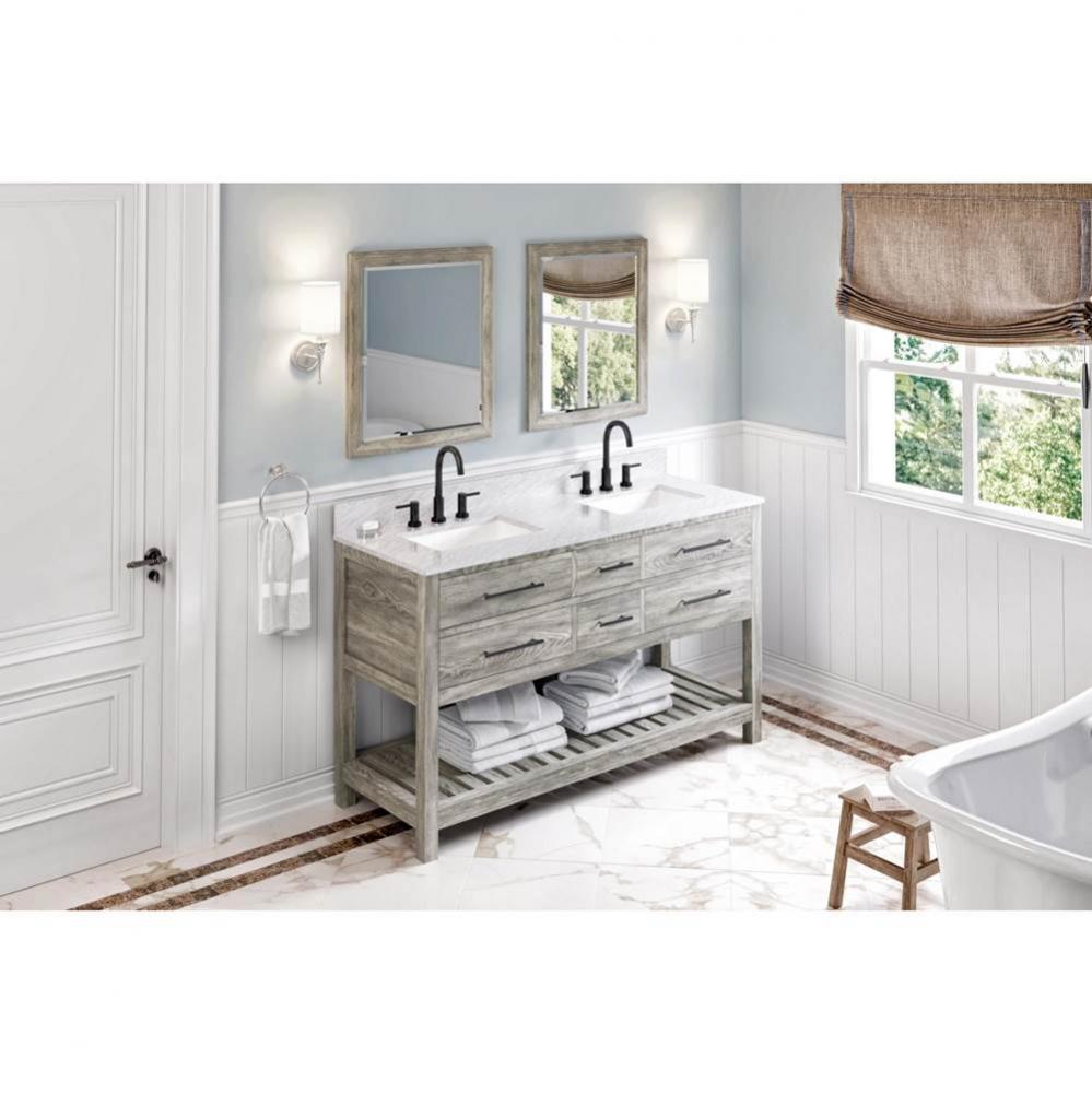 60'' Weathered Grey Wavecrest Vanity