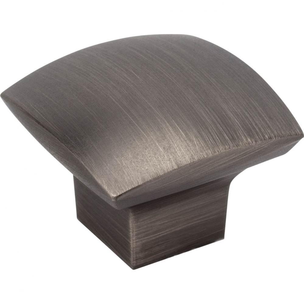 1-3/16'' Overall Length Brushed Pewter Square Sonoma Cabinet Knob