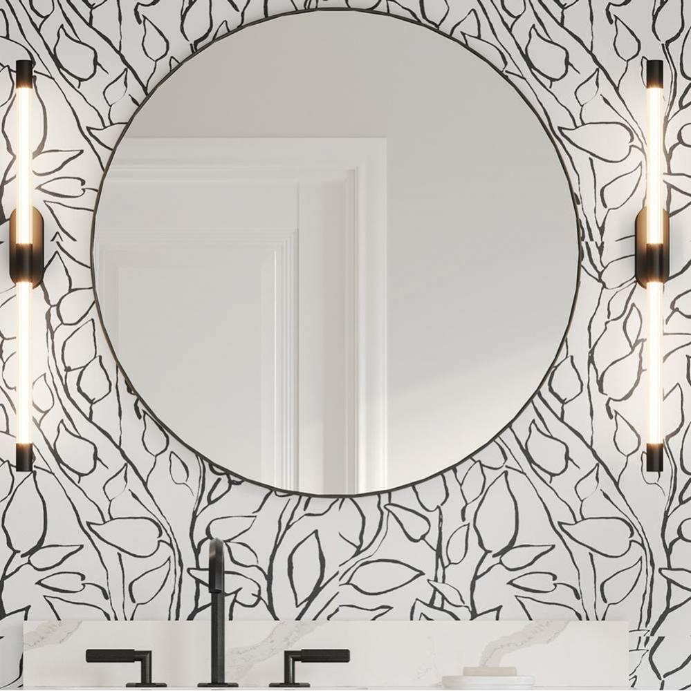 30'' x 1'' Satin Bronze Circular Metal Frame mirror