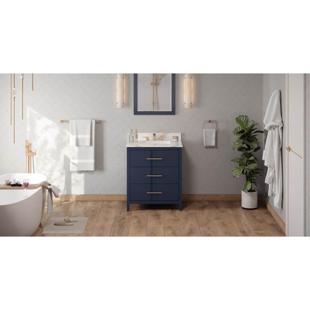 30'' Hale Blue Katara Vanity, Calacatta Vienna Quartz Vanity Top, Undermount Rectangle B
