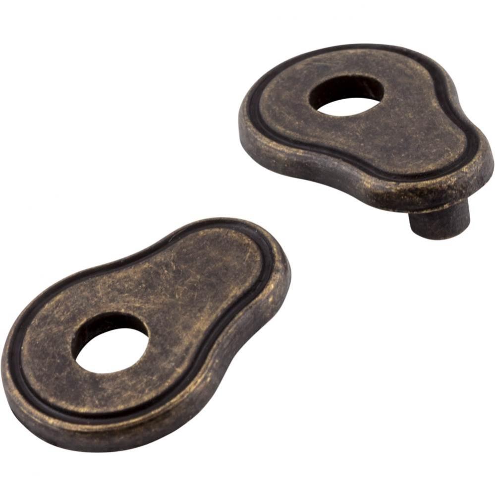Distressed Antique Brass Pull Escutcheons