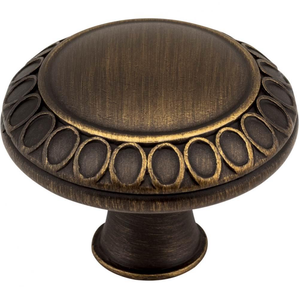 1-3/8'' Overall Length  Antique Brushed Satin Brass Symphony Cabinet Knob