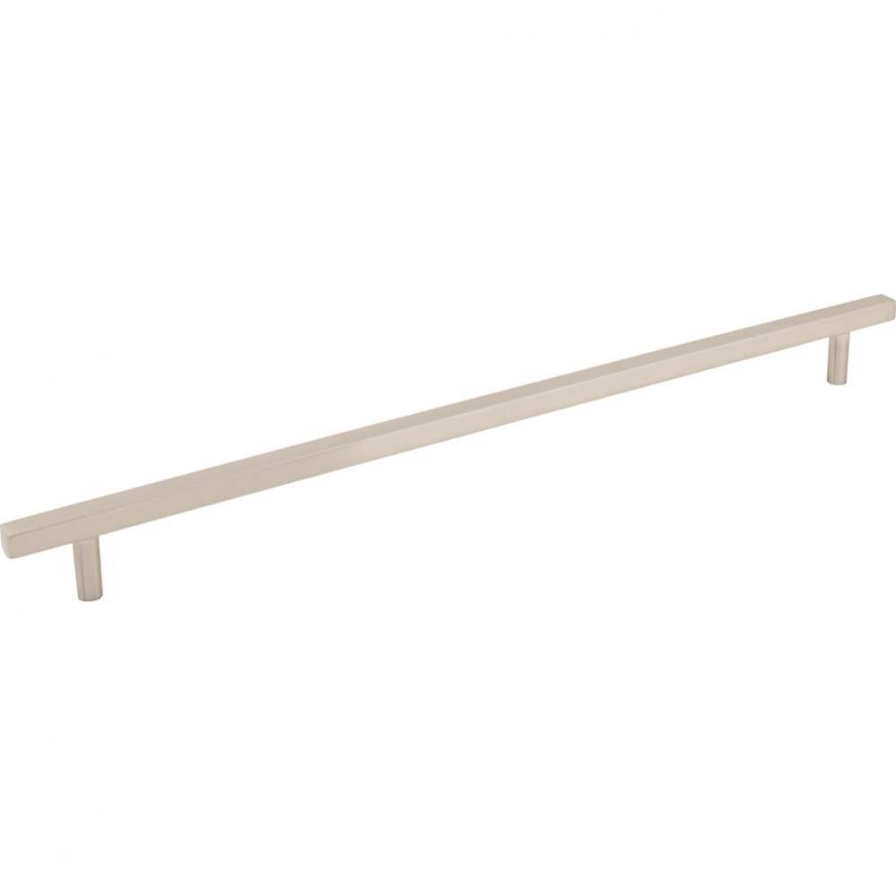305 mm Center-to-Center Satin Nickel Square Dominique Cabinet Bar Pull