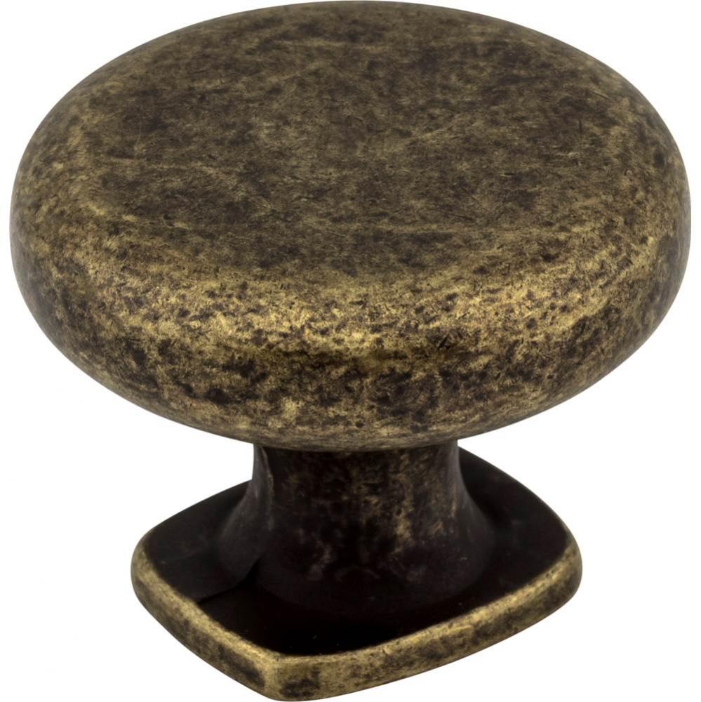 1-3/8'' Diameter Distressed Antique Brass Belcastel 1 Cabinet Knob