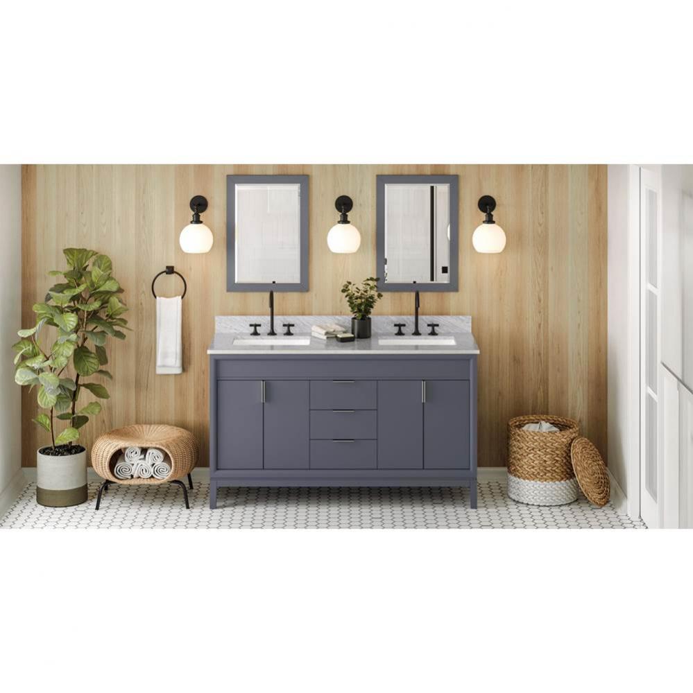 60'' Blue Steel Theodora Vanity, double bowl