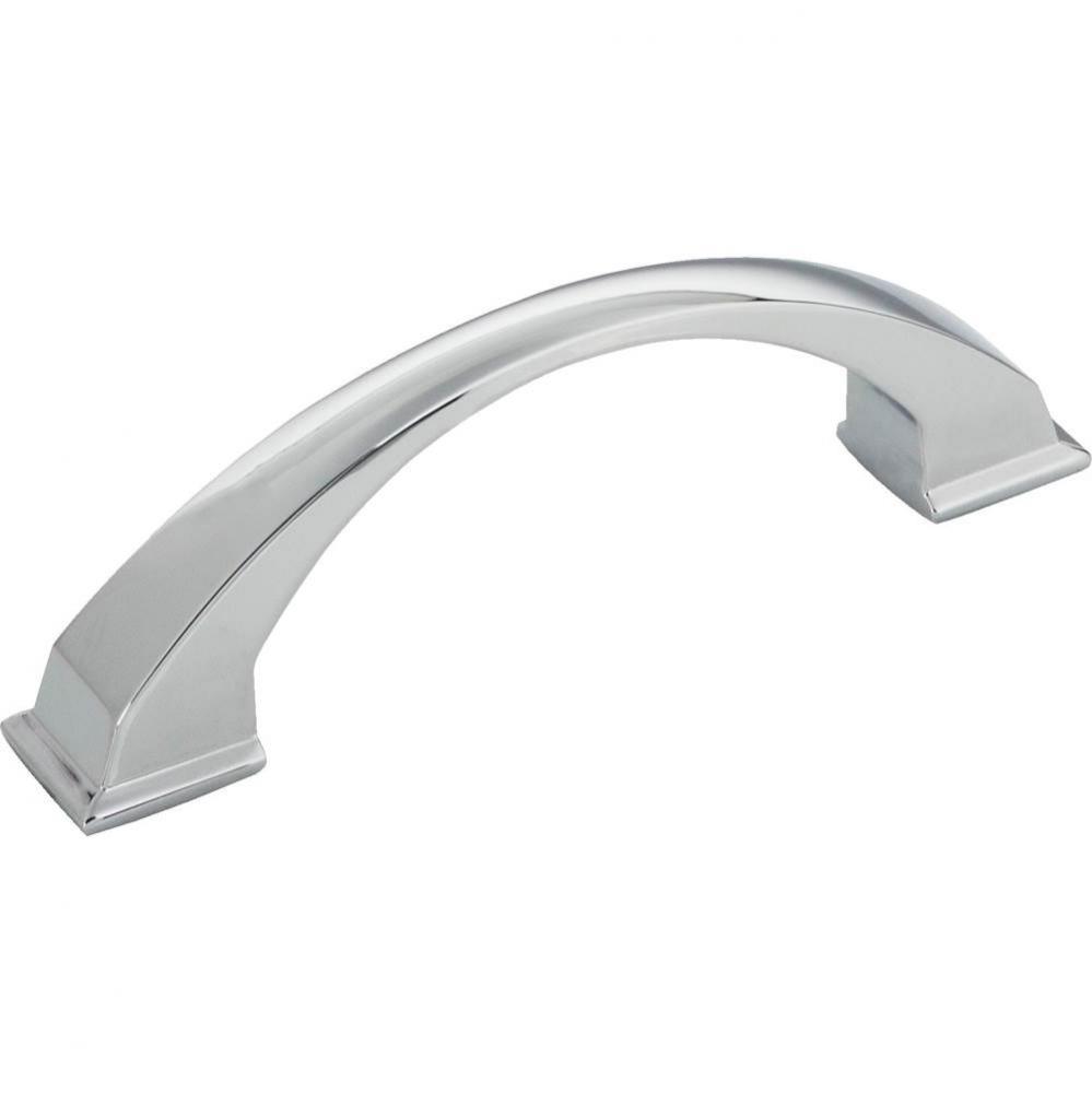 96 mm Center-to-Center Polished Chrome Arched Roman Cabinet Pull